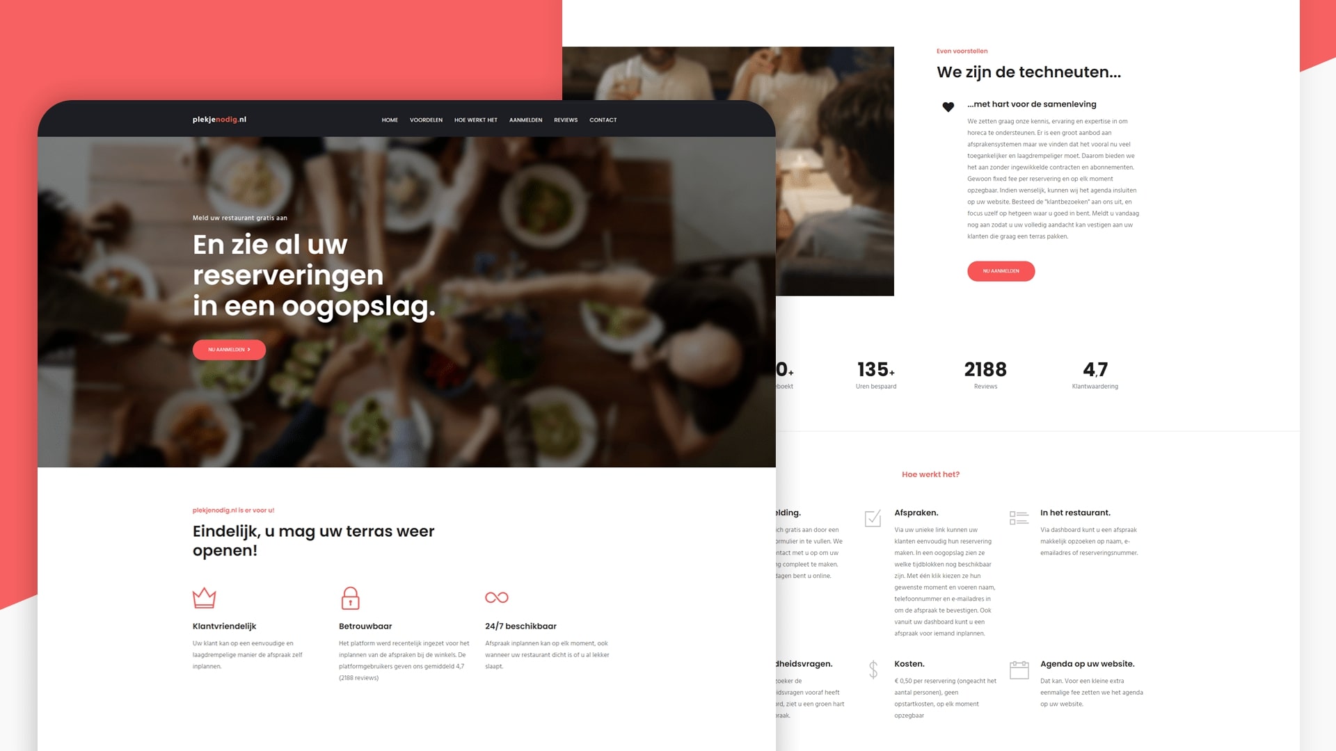 Website plekjenodig.nl - reserveringswebsite